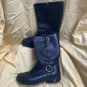 Alegria by PG Lite Black Butter Mid-calf Motorcycle Leather Boots - Size 8.5/39